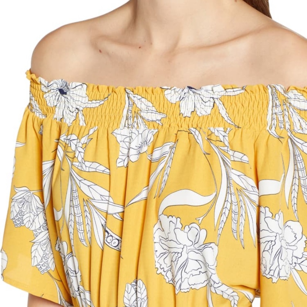 Long off the shoulder side slit dress